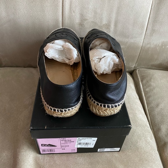 CHANEL Black Leather Espadrilles - Picture 2 of 3